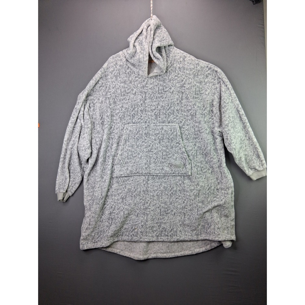 The Comfy Wearable Blanket Hoodie OS Grey White Fleece Oversized Plush Snuggie
